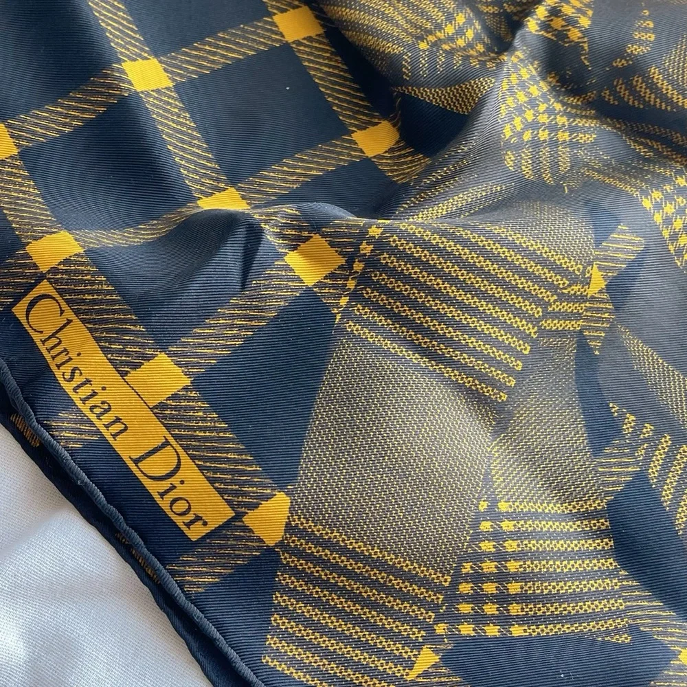 Christian Dior Vintage Silk Scarf in retro print